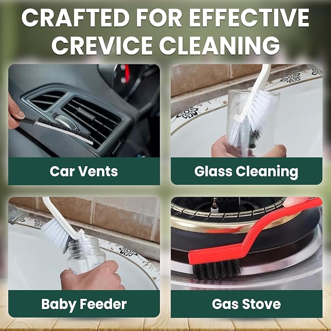 8 Pcs Crevice Cleaning Brush Set – Hard Bristle Cleaning Tools - Image 7