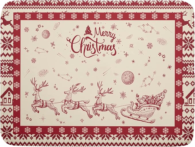 Christmas Moose Dish Drying Mat 18x24 by Kawani