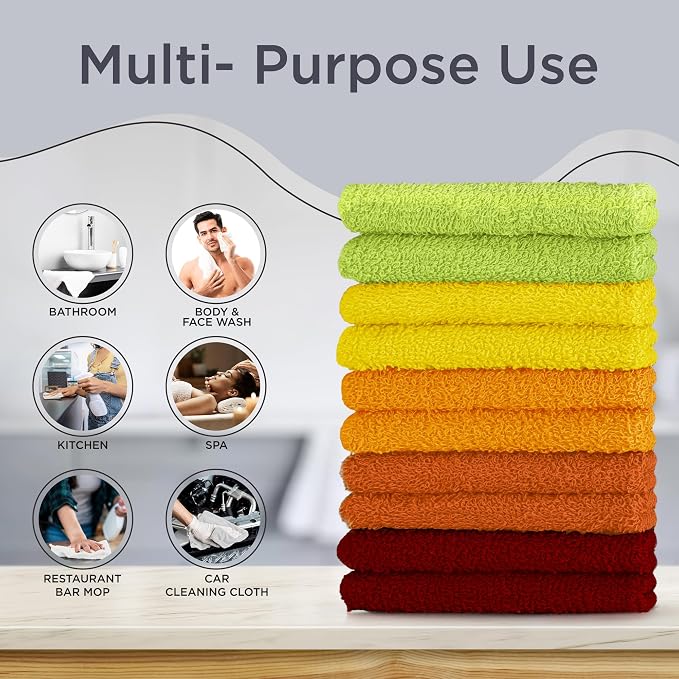 DecorRack 10 Pack 100% Cotton Wash Cloth, Luxurious Soft, 12 x 12 inch Ultra - Image 4