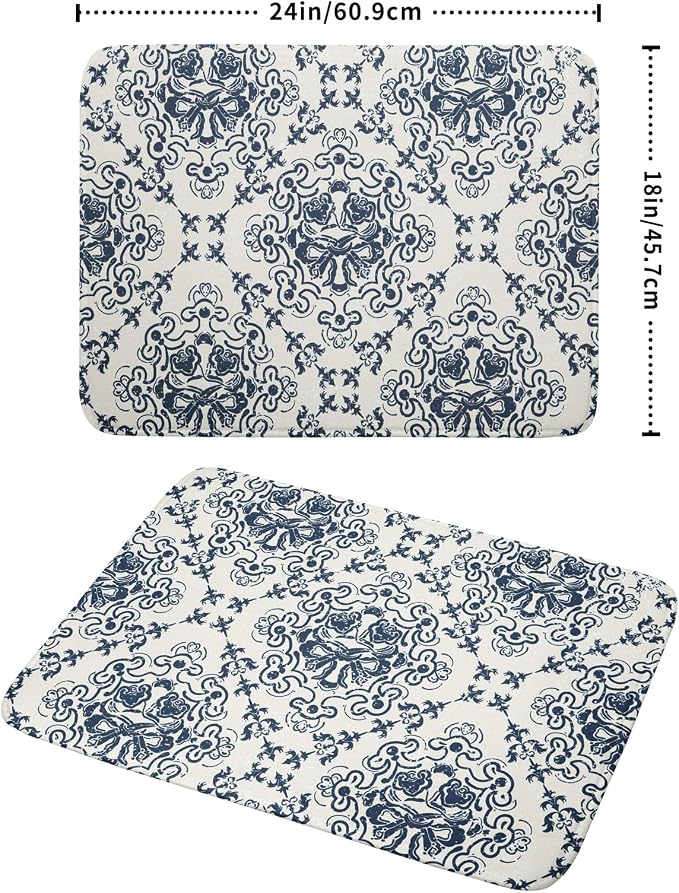Bohemian Grey Retro Dish Drying Mat - Image 2
