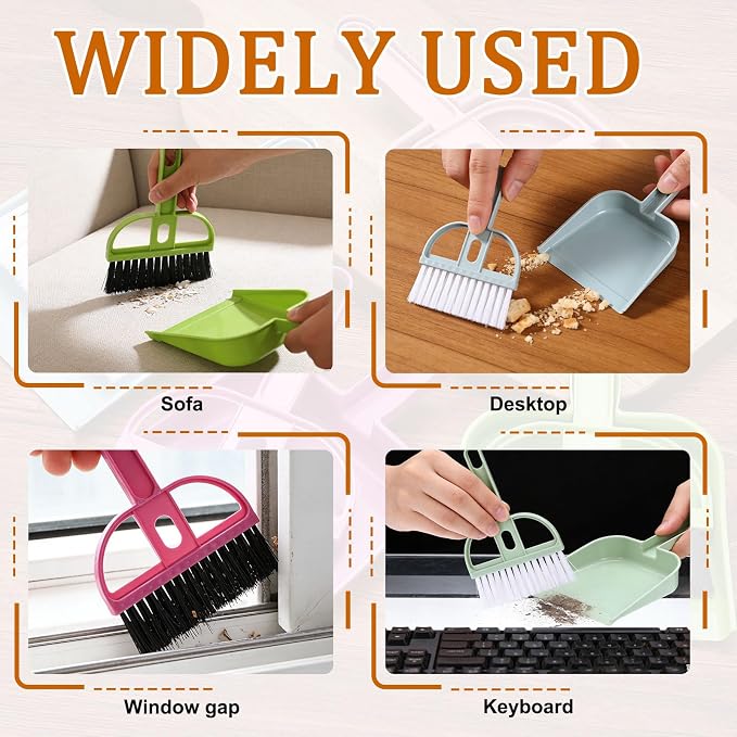 uxcell Mini Dustpan and Brush Set, Small Broom and Dustpan Set - Image 6