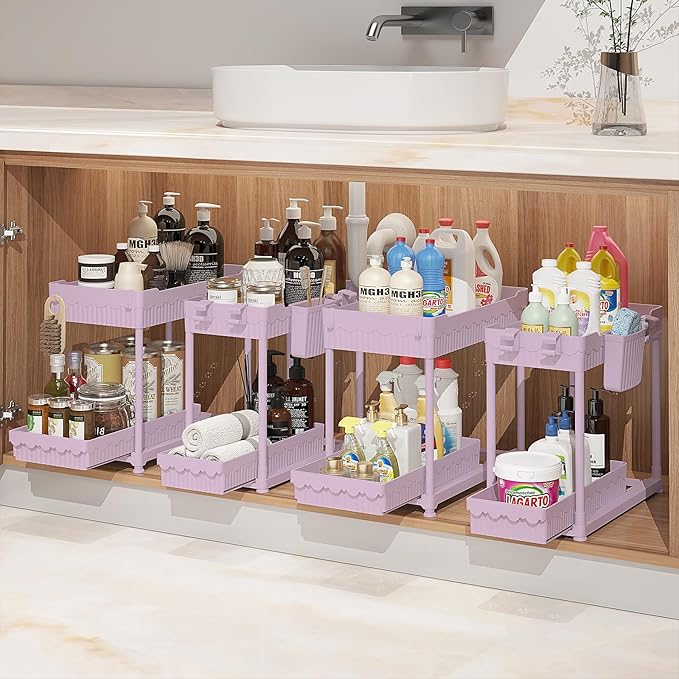 Under Sink Organizer, Bathroom Organizers and Storage, 2 Tier Multi-Use Pull by Sevenblue