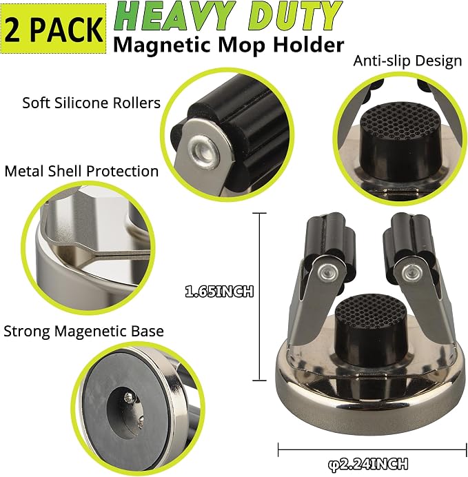 ULIBERMAGNET Magnetic Mop Broom Holder, Heavy Duty Movable Magnetic Tools Holder - Image 2