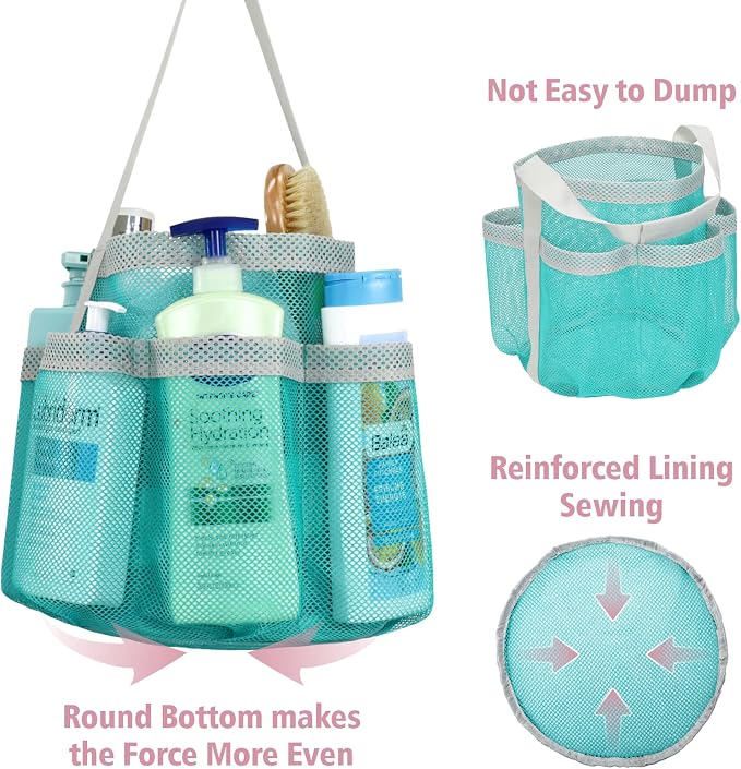 F-color Mesh Shower Caddy Portable, Large Capacity Shower Bag Basket Tote - Image 5