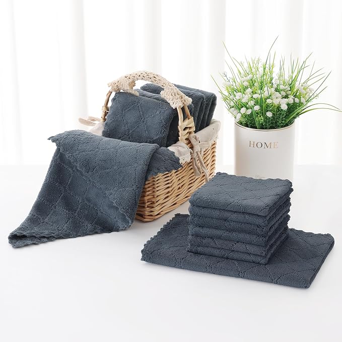 Homaxy Kitchen Towels and Dishcloths Set, 10 x 10 and 13 x 19 Inches, No Lint - Image 7