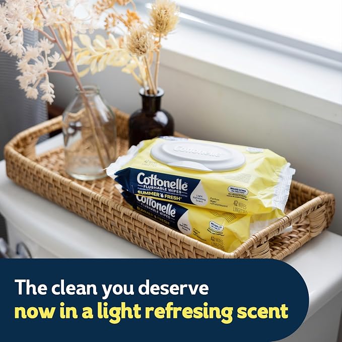 Cottonelle Summer Fresh Scented Flushable Wipes, 2 Flip-Top Packs, 42 Wet Wipes - Image 2