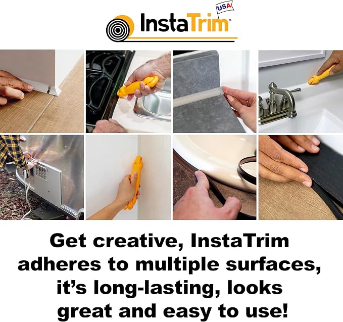 InstaTrim The Original Flexible Trim - 10ft Dark Brown 1/2" Wide Caulk Tape - - Image 9