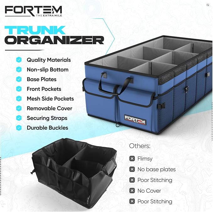 FORTEM Trunk Organizer For SUV Car Trunk Organizer, Foldable Storage, Car - Image 7