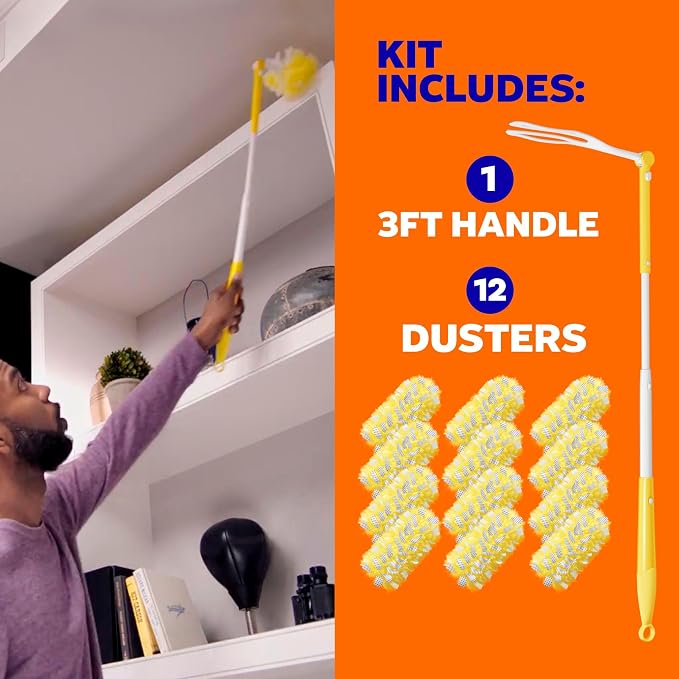 Swiffer Duster Kit with 3 ft Extendable Handle, Heavy Duty Dusting Starter Kit - Image 11