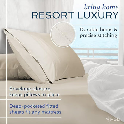 Hotel Sheets Direct 4 Piece Bed Sheet Set Full, 100% Viscose Derived from Bamboo Sheets Set with 2 Pillowcases, Cooling & Breathable Luxury Bedding, Moisture-Wicking & Silky Soft Texture, Navy Blue
