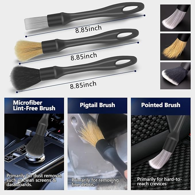 7PCS Car Wheel & Tire Brush Set, Tire Brush, Rims Brush, Microfiber Flat Wheel - Image 4