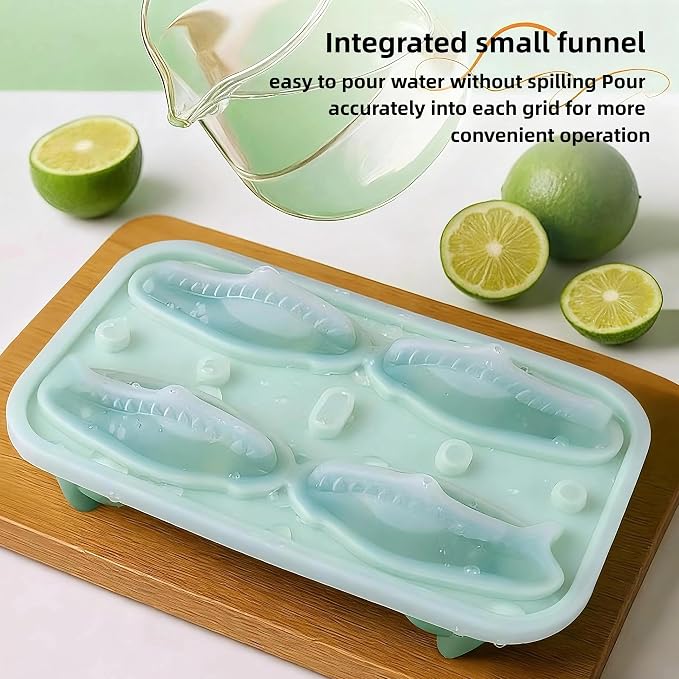 7.48inch Newly Upgraded 4-grid 3D Dinosaur Ice Tray and Covered Silicone Ice - Image 4
