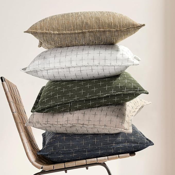 ZWJD Pillow Covers 18x18 Set of 2 Soft Polyester Textured Pillow Covers - Image 5