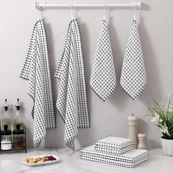 Homaxy Kitchen Towels and Dishcloths Set, 16 x 25 and 12 x 12 Inches, Super - Image 7