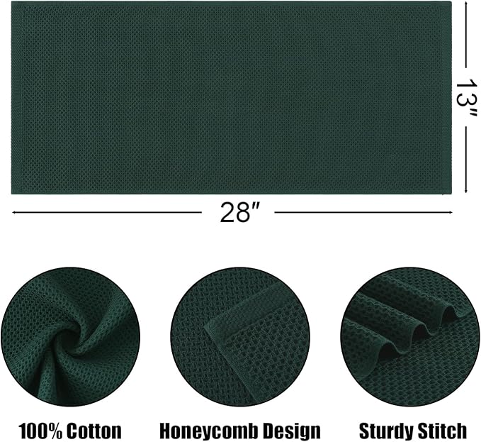Kitinjoy 100% Cotton Waffle Weave Kitchen Hand Towels - Image 2