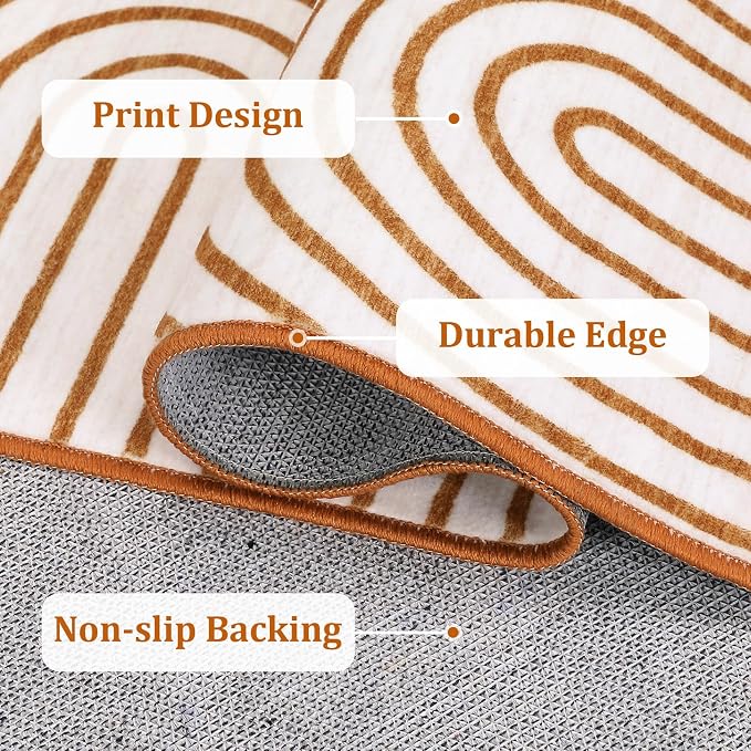 Modern Rug 2.5x10 Runners for Hallways, Abstract Kitchen Runner Rugs Non Slip - Image 5