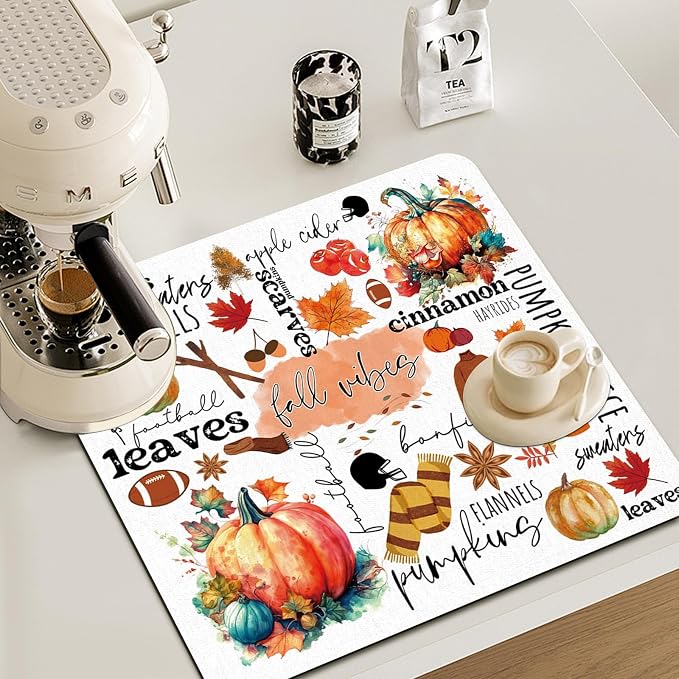 Fall Pumpkin Dish Drying Mat - Image 2