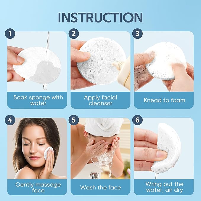 GAINWELL 50-Count Compressed Facial Sponges - Image 5