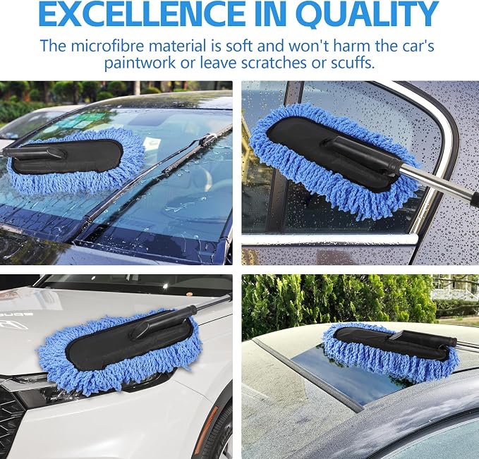 Wuyaoyao 2PCS Car Duster Set, Soft Microfiber Car Duster Interior Exterior - Image 6