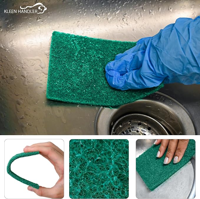 Kleen Handler Green Medium Duty Cleaning Pads - Image 7