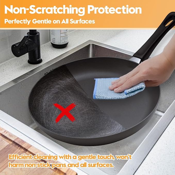 16 Pcs Multipurpose Wire Dishwashing Rags, Upgraded Dual-Sided Non Scratch Wire - Image 4