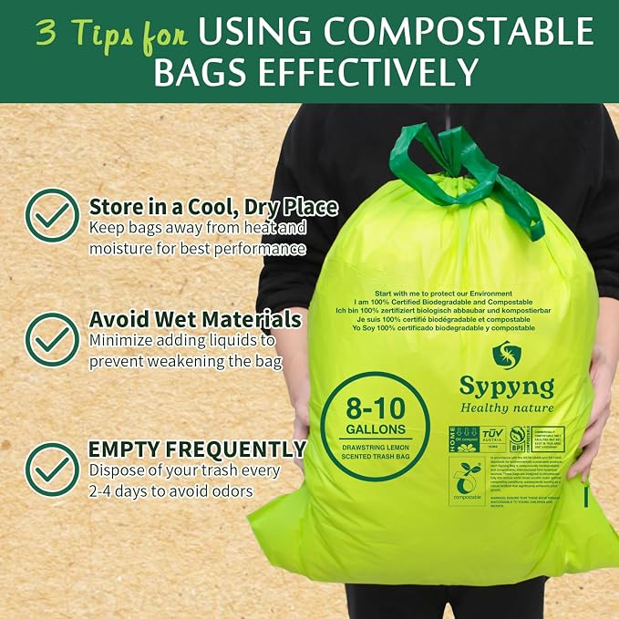Compostable Kitchen Trash Bags 8-10 Gallon – Heavy-Duty, 1.1 Mil Thick - Image 5