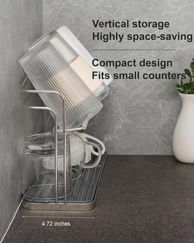 Stainless Steel Water Bottle Drying Rack Space Saving, Durable Cup Drying Rack - Image 3
