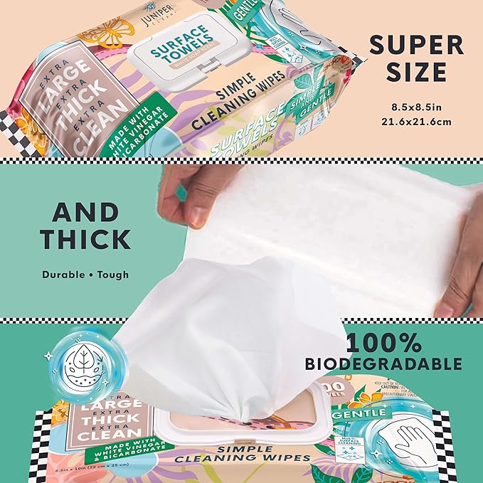 6 Packs Surface Cleaning Wipes, Thick & Large Dispose, All-Purpose Cleaner - Image 3