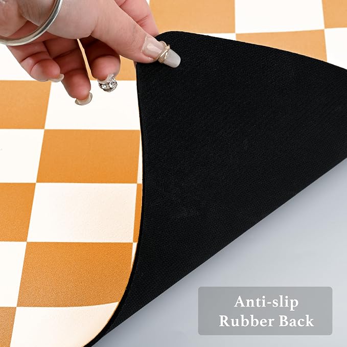 Checkered Dish Drying Mat for Kitchen Counter, Coffee Bar Station Accessories - Image 7