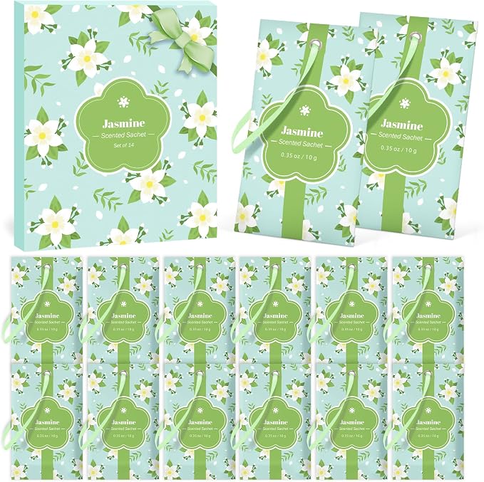 SCENTORINI Scented Sachets for Drawers and Closets, Jasmine Scent 14 Pack - Image 8