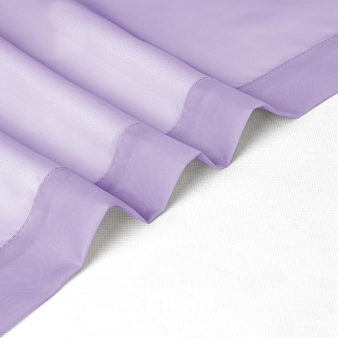 Chyhomenyc Lilac Sheer Curtains 30 inch Length 2 Panels, Light Filtering Voile - Image 7