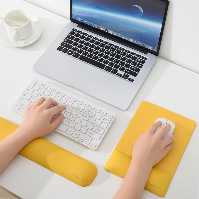 UnivoColors Design-Wave Set of Keyboad Wrist Rest & Mouce Pad, Artificial - Image 4
