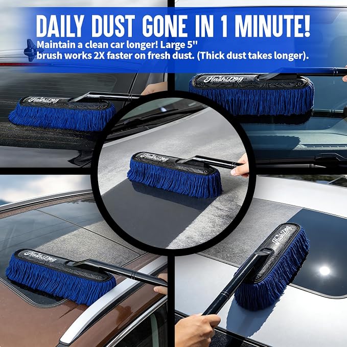 Flash Dog Wood Car Duster & Interior Brush Kit | Scratch-Free Waterless - Image 5