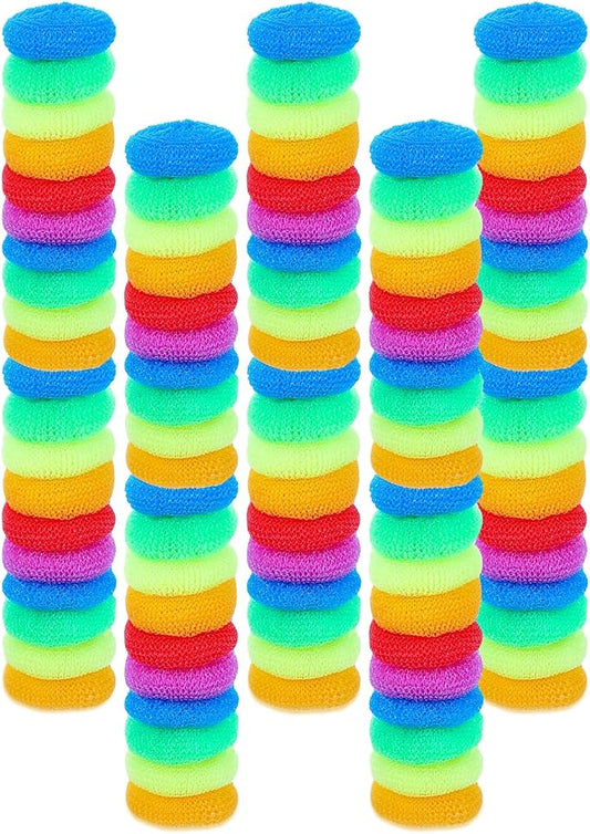 100 Pcs Plastic Dish Scrubbers, Reusable Non-Scratch Nylon Scouring Pads Bulk by SeewtLice