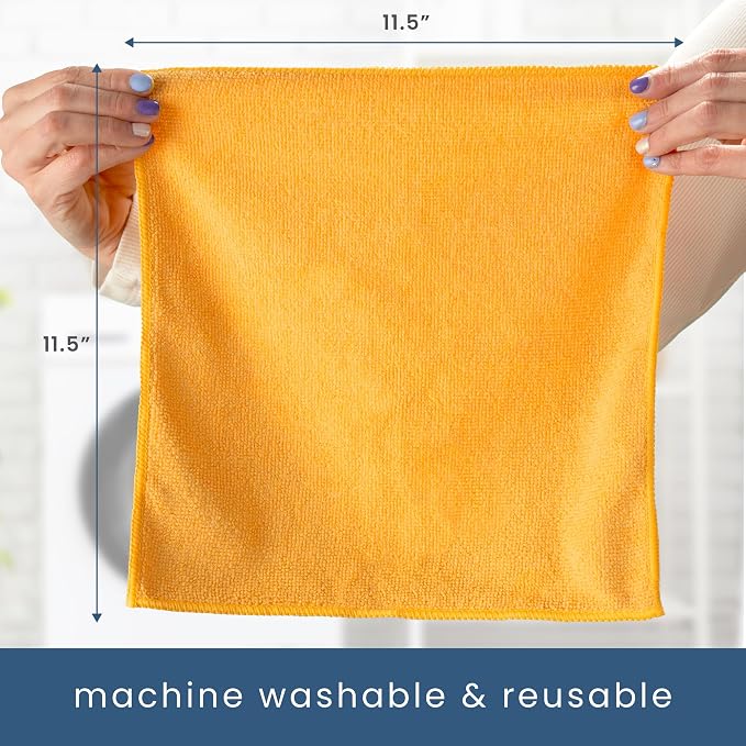 S&T INC. 12 Pack Microfiber Cleaning Cloth, Bulk Towels - Image 7