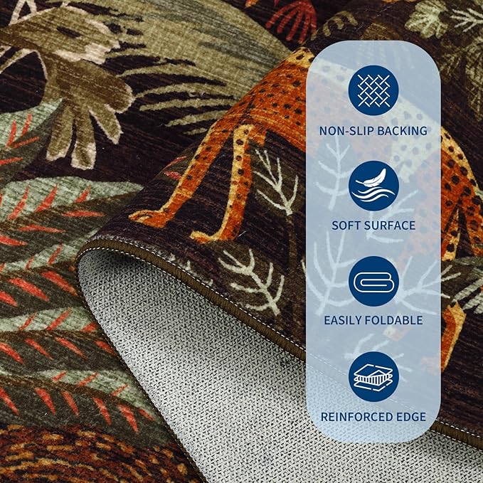 GarveeHome 2x6 Jungle Washable Runner Rug - Image 5