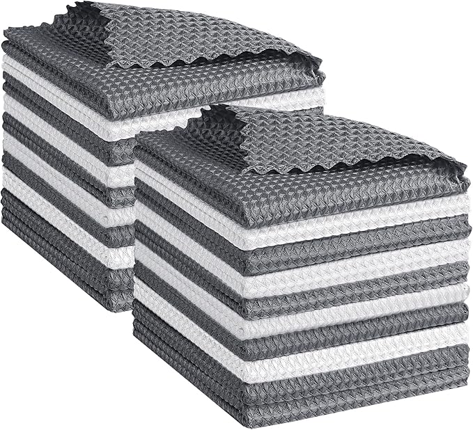 GLIMGLINT Waffle Weave Microfiber Towel, Lint Free Microfiber Cleaning Cloth by Unknown