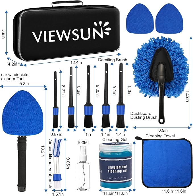 Viewsun Windshield Cleaner Tool, Car Detailing Kit Interior Cleaner, Car - Image 8