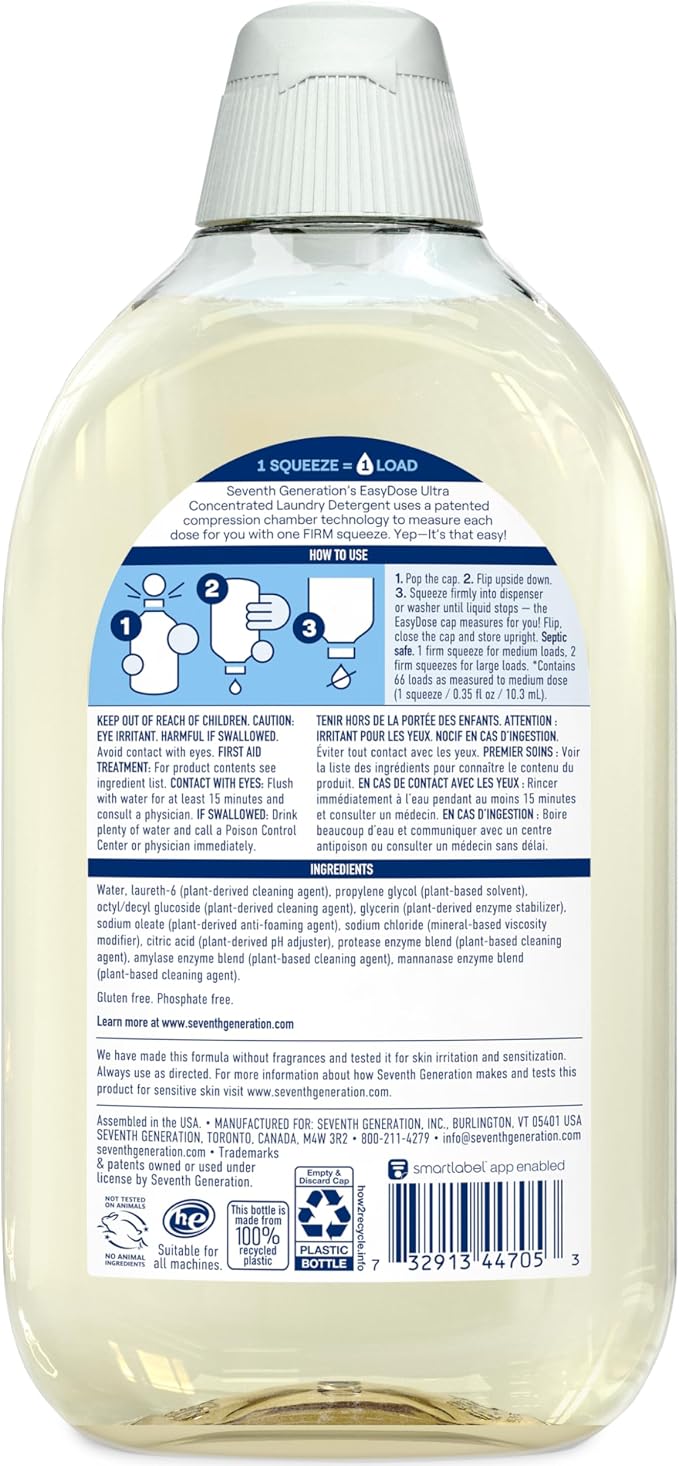 Seventh Generation Laundry Detergent, Ultra Concentrated EasyDose, Free & Clear - Image 2