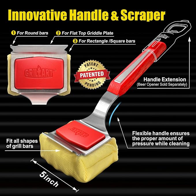 GRILLART Grill Brush Bristle Free. SteamWizards BBQ Replaceable Cleaning Head - Image 4