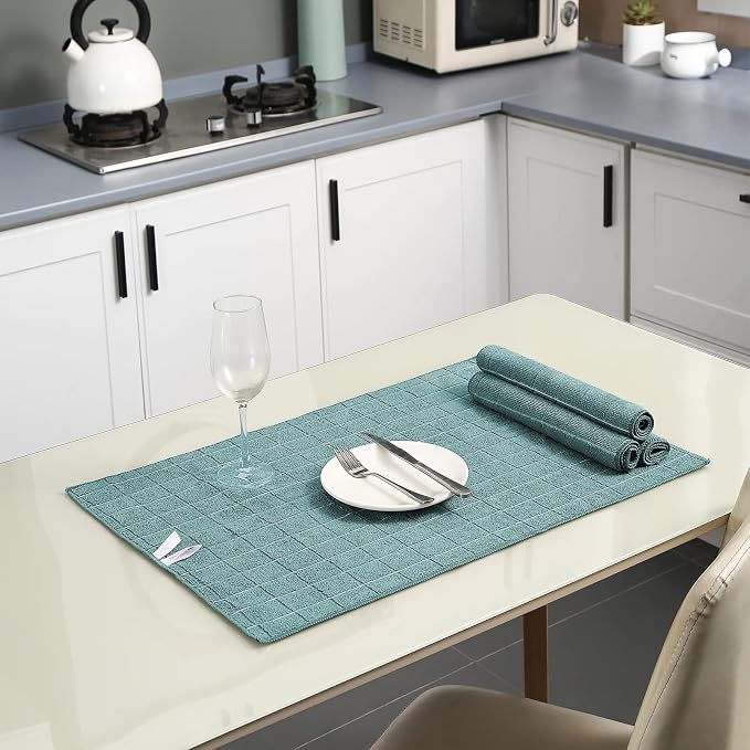 Microfiber Kitchen Towels and Dishcloths Set, 26 X 18 Inch and 12 X 12 Inch - Image 5