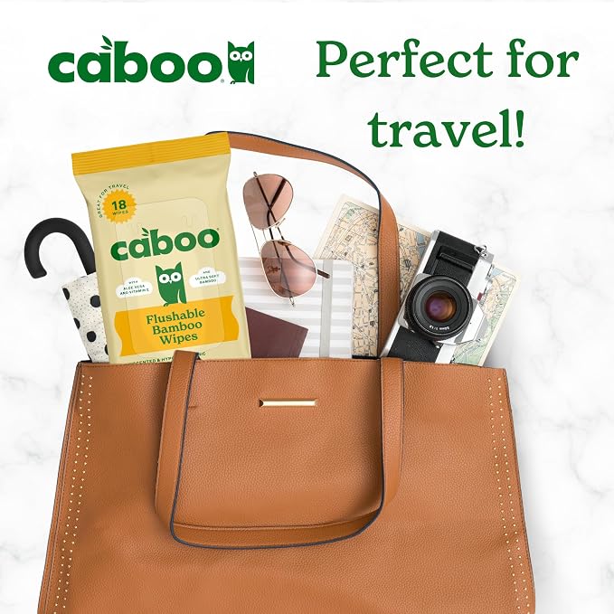 Caboo Tree Free Flushable Wipes, Travel Wipe, Certified Flushable, Septic Safe - Image 3