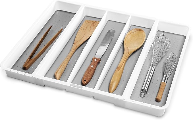 madesmart Expandable Utensil Tray-White | Classic Collection | 5-Compartments | - Image 2