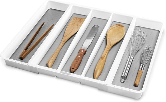 madesmart Expandable Utensil Tray-White | Classic Collection | 5-Compartments | - Image 2