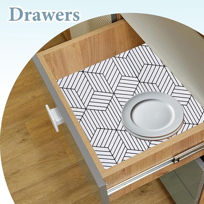 Shelf Liners for Kitchen Cabinets Non Adhesive Shelf Liner Paper Non-Slip - Image 3