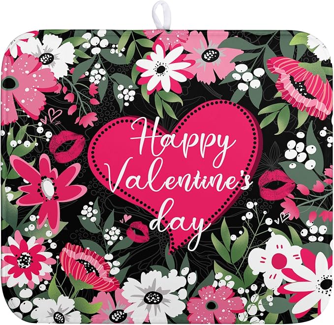 Heart Dish Drying Mat by Wnoesat