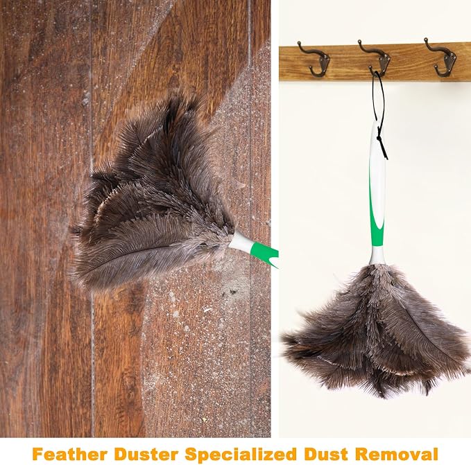 Genuine Ostrich Feather Duster 16 Inch Reusable Fluffy Soft Car Blind Baseboard - Image 4