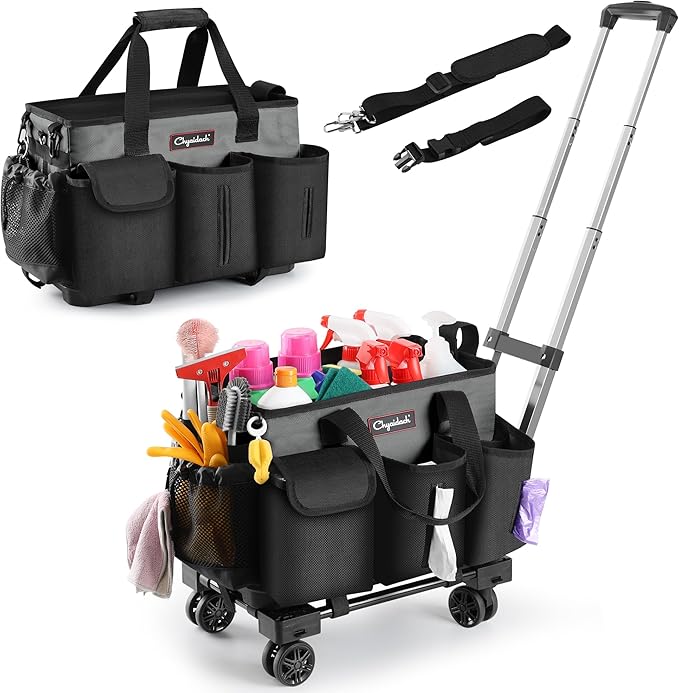Rolling Cleaning Caddy, Cleaning Supplies Organizer by Chyaidach