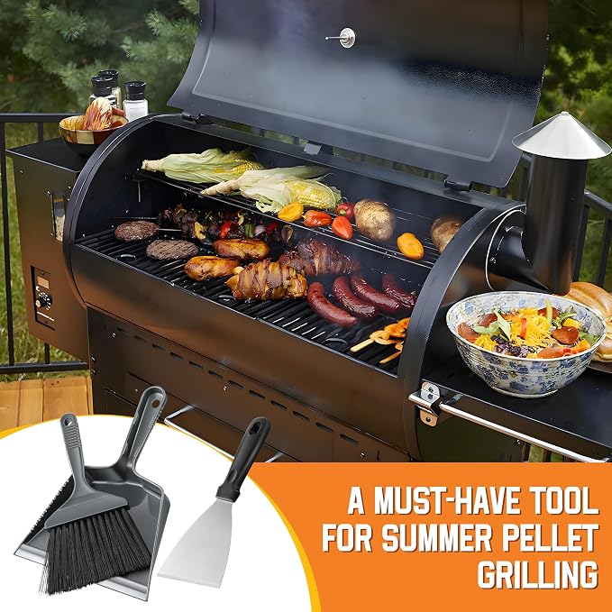 3 Piece Pellet Grill Ash Cleaning Kit, Includes Large Dust Pan, Soft Bristle - Image 7