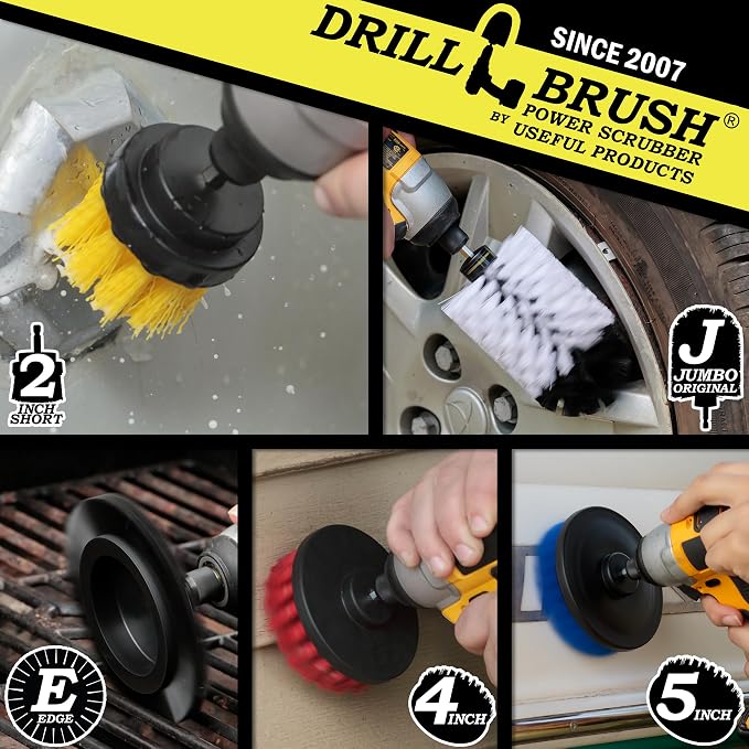 Drill Brush Attachment Set for Cleaning Wheel, Bathroom - Image 2